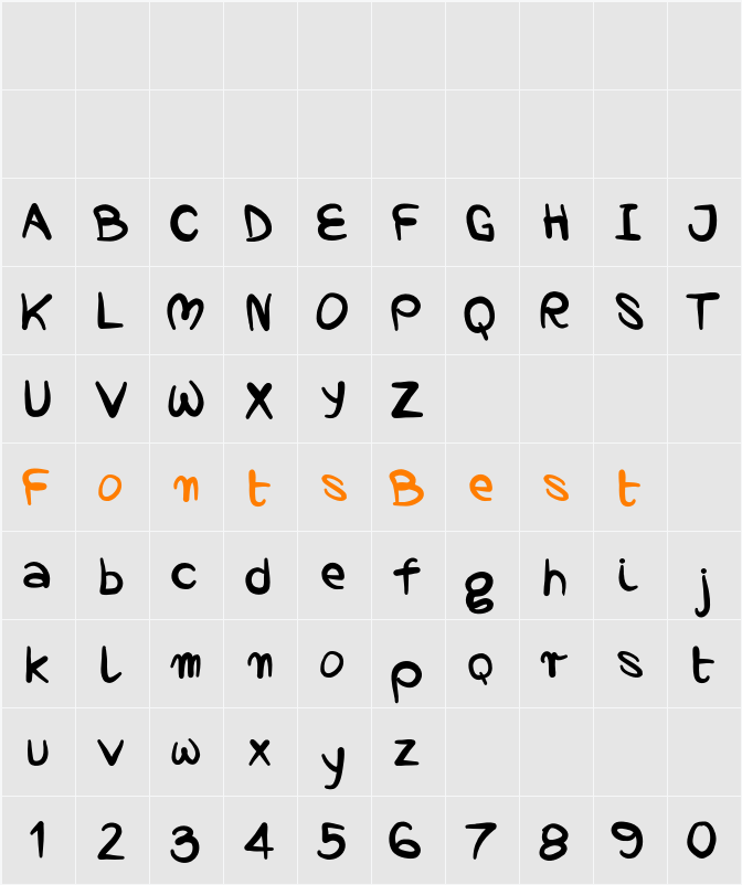 nopra Regular Character Map