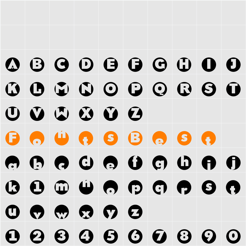 BrixRoundMK Character Map