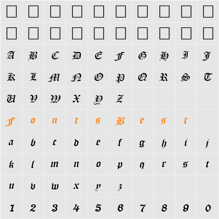 PSL-Panpilas Character Map