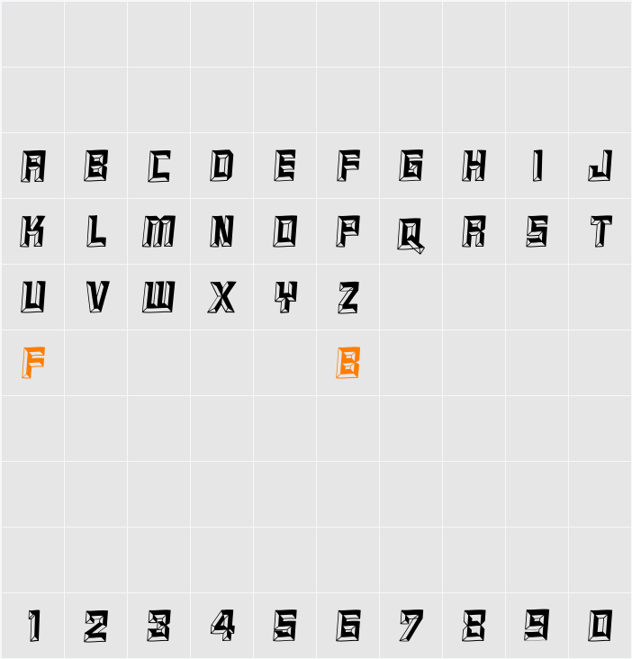 ReliefCaps Character Map