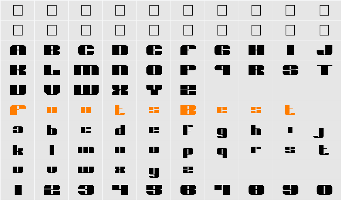 Nolo Contendre Expanded Character Map