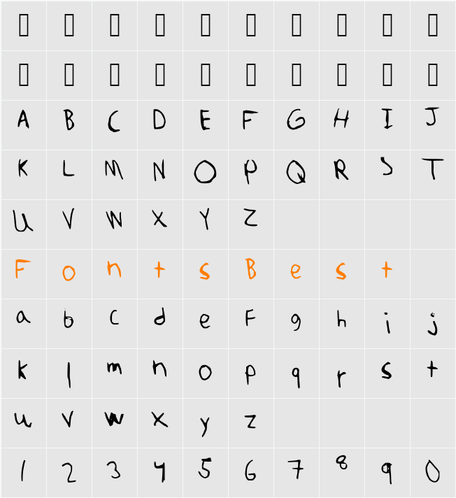 amuninokia Character Map