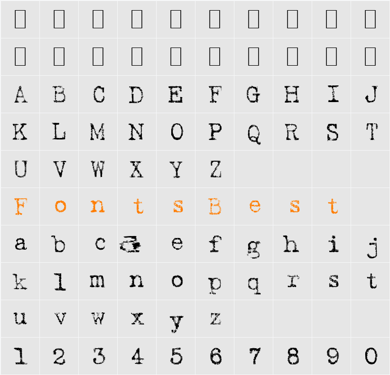 Foxy 1 Character Map