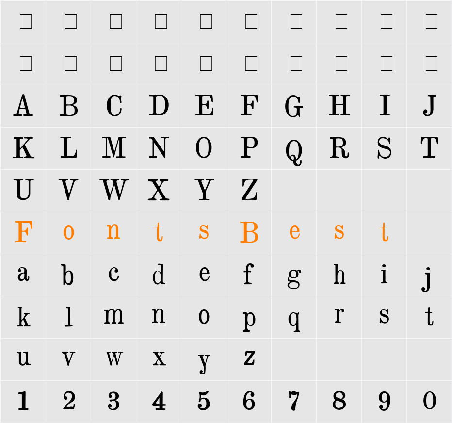 Brokgauz & Efron Character Map