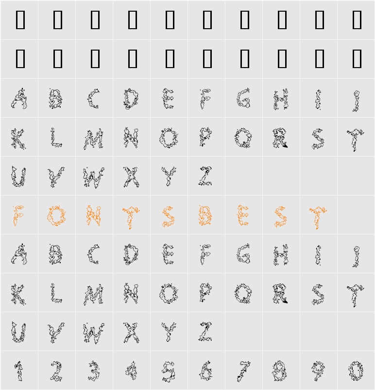 Splooge Character Map