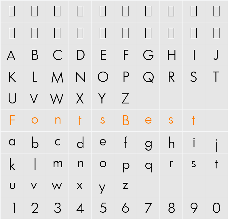 Limerick-Serial-Light Character Map
