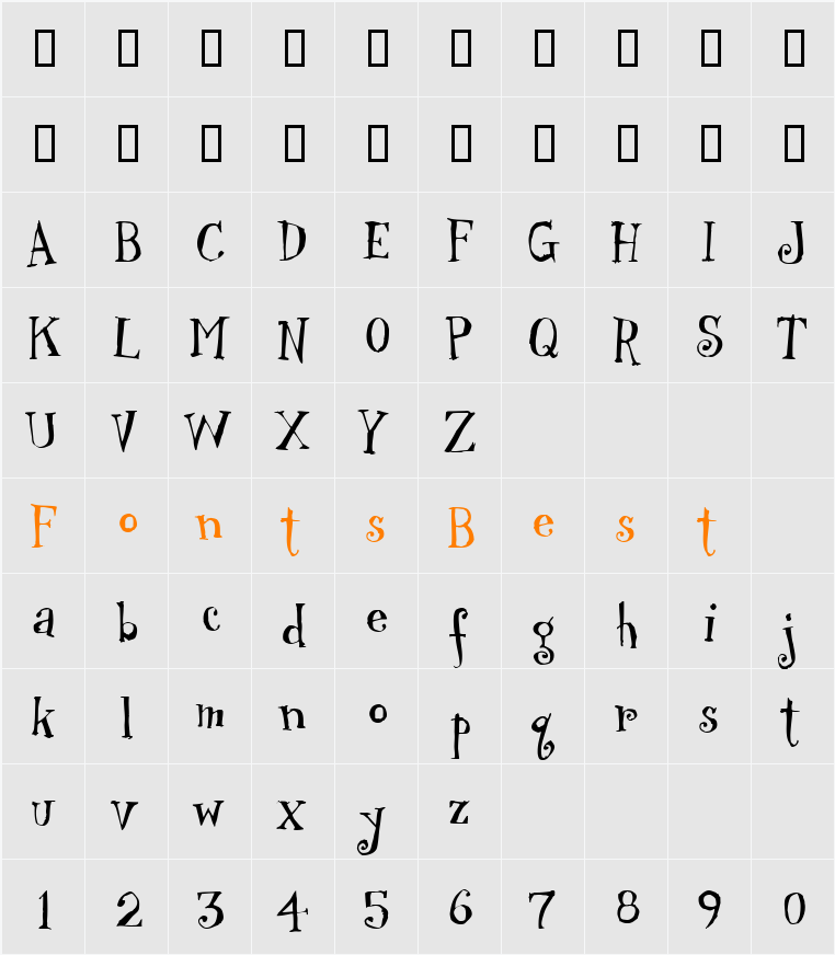 TwizotHmk Character Map
