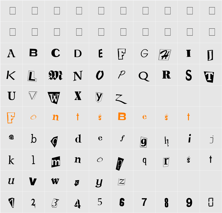 RansomNote Character Map