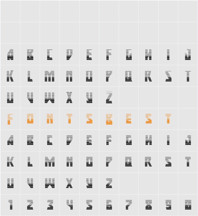 Major Force Gradient Character Map