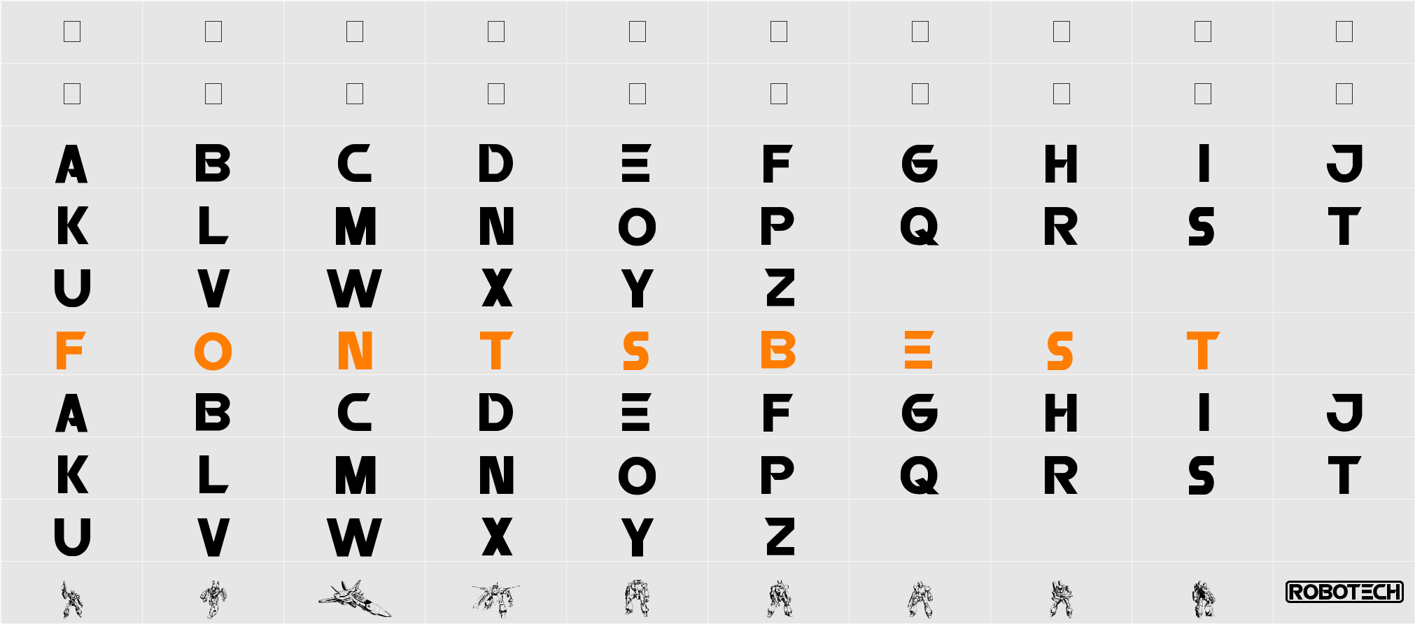 RobAtech Character Map