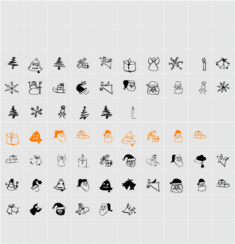 XmasSketches Character Map
