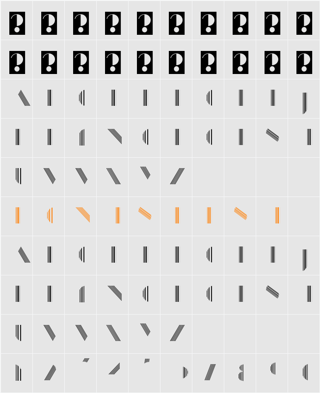 Manbow Stripe Character Map