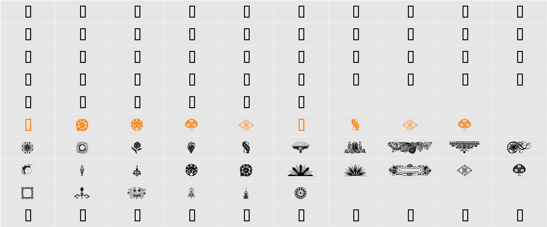 DesignerMotifsTwo Character Map