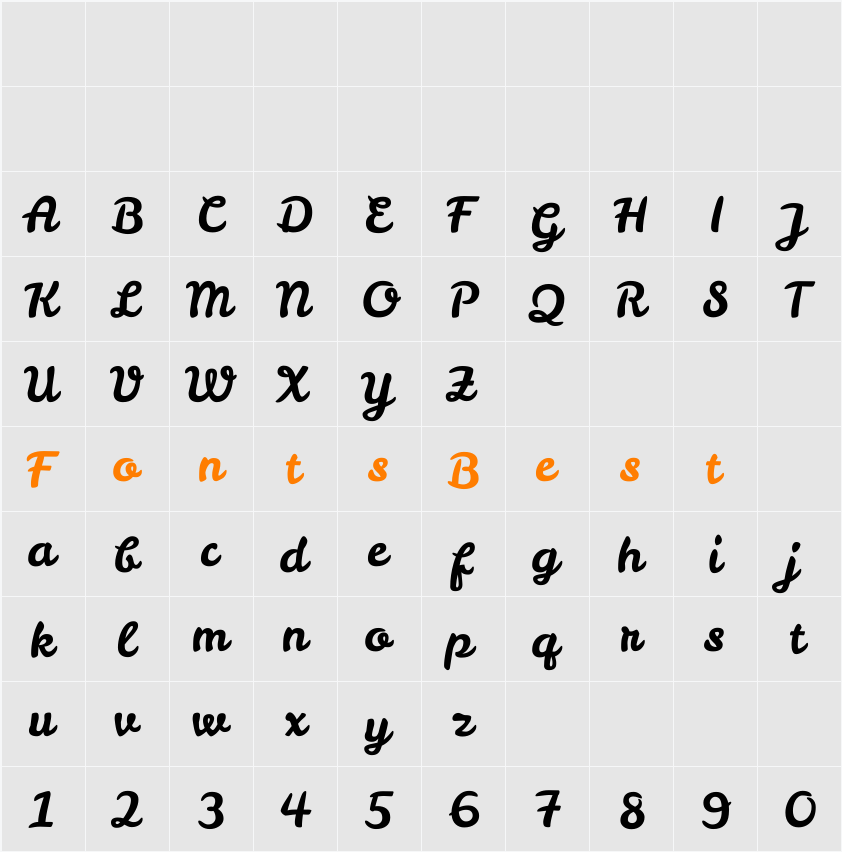 Leckerli One Character Map