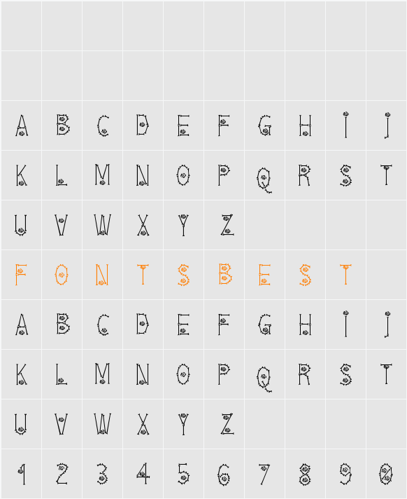 Bones  Roses Character Map