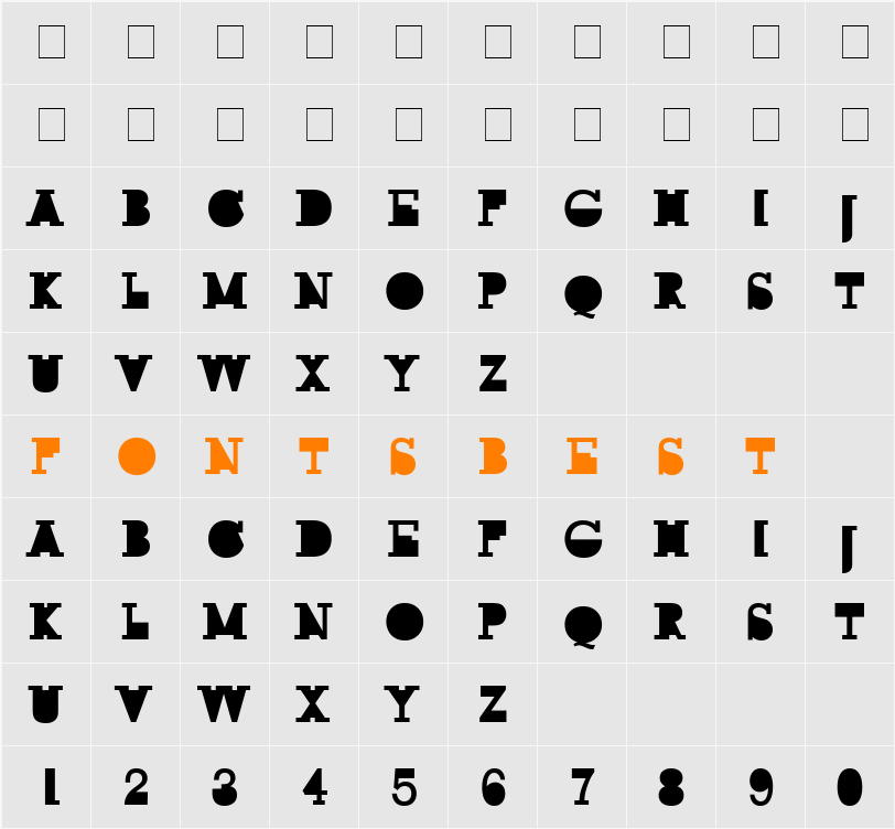 ROCK MODUS Character Map