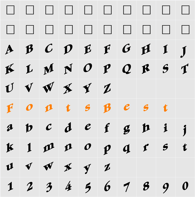 ScentedMintExt47 Character Map
