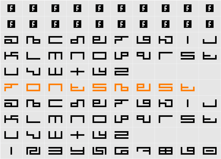 Tegma Character Map