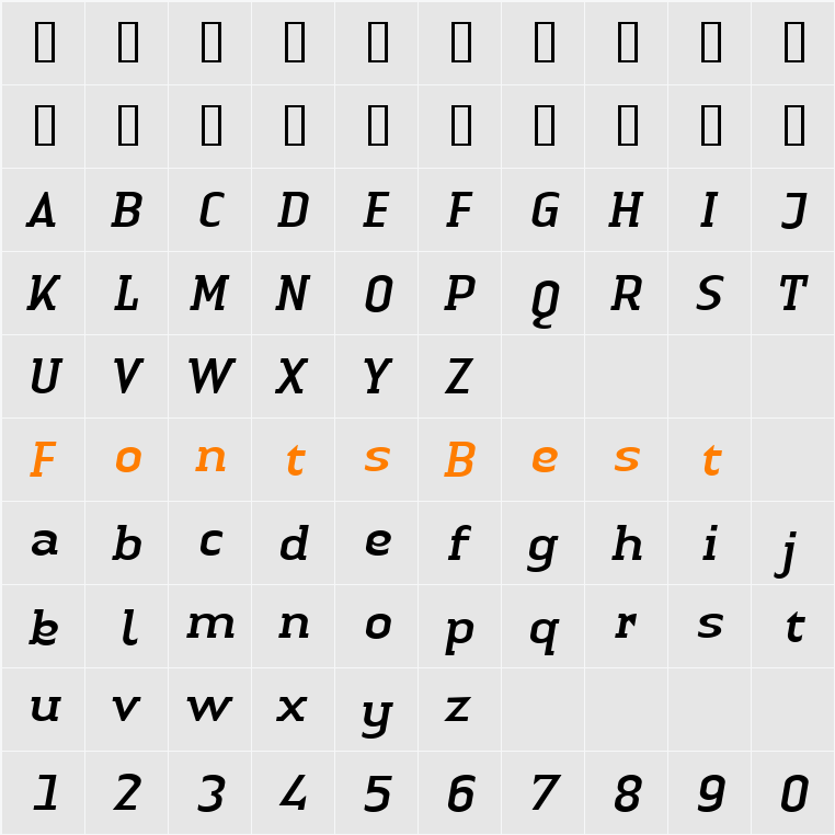 LTAuthenticSerif Character Map