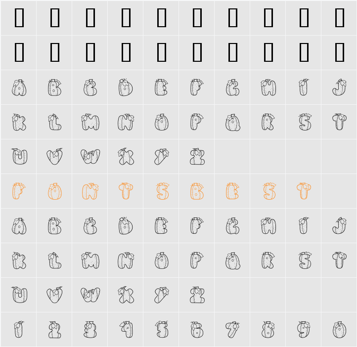 LD Pumpkin Character Map