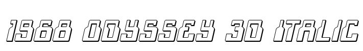 1968 Odyssey 3D Italic Font Image