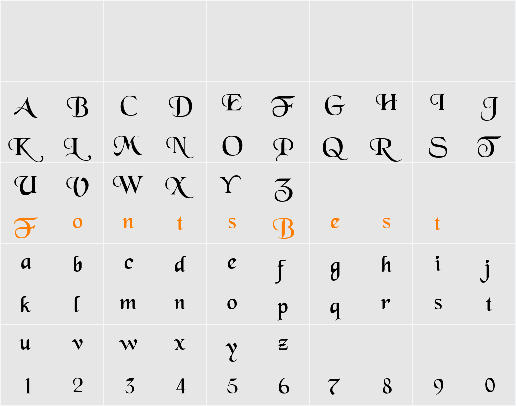 BlackChancery Character Map