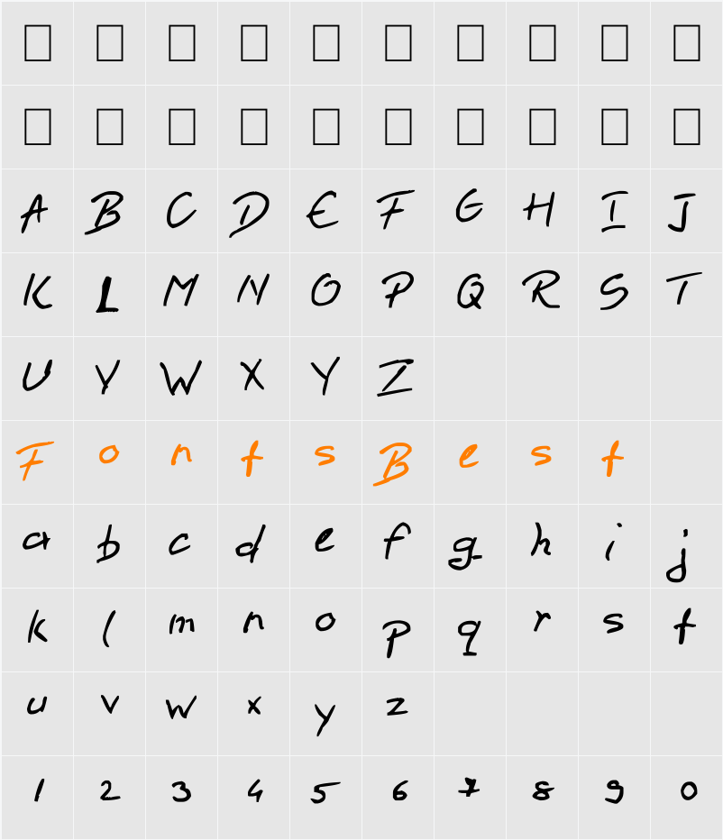 pen 2 Character Map
