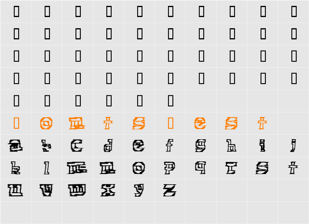 Electronic Cobbler Character Map
