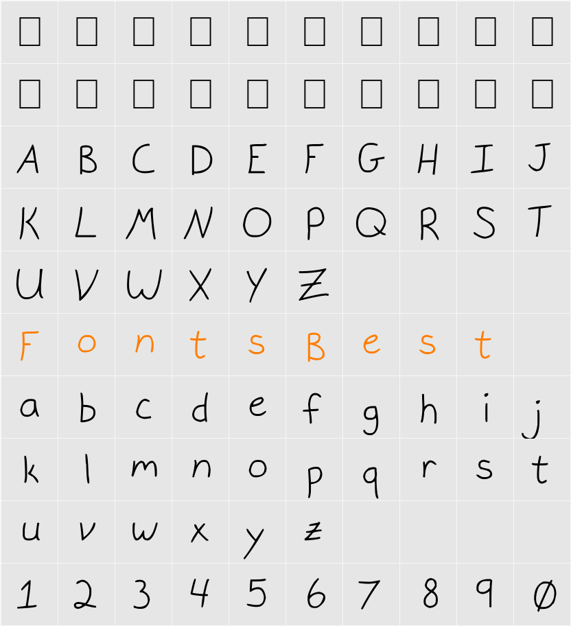 Gracie Light Character Map