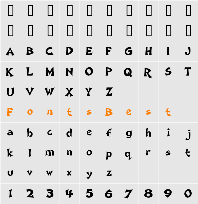 Loose Cruse Character Map