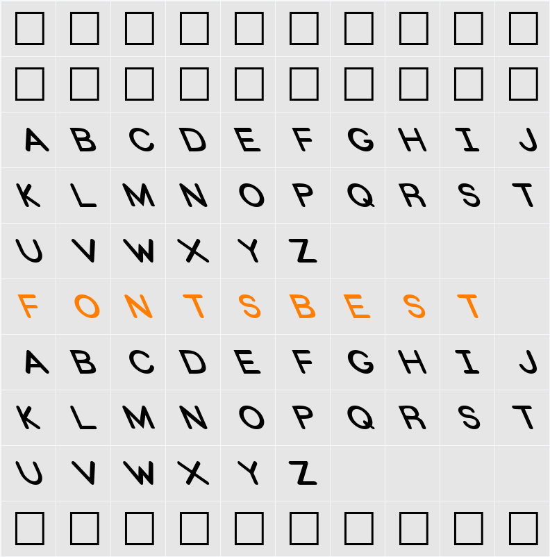 FZ BASIC 31 LEFTY Character Map