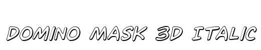 Domino Mask 3D Italic Font Image
