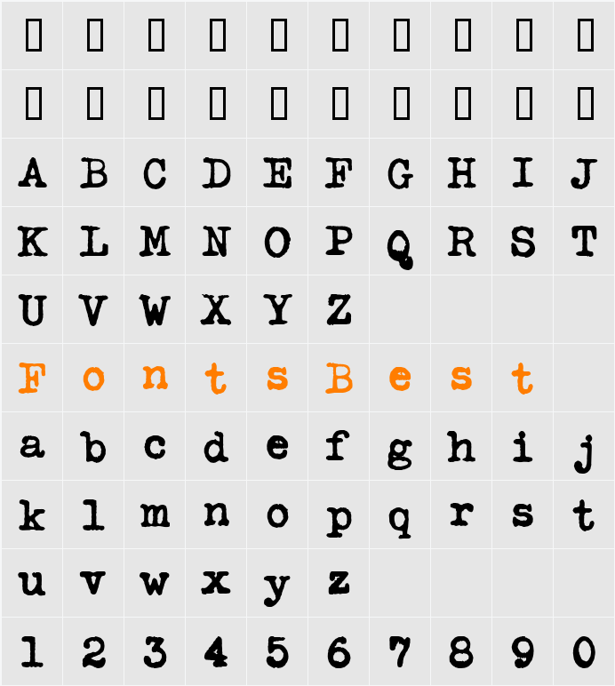 TypekaBoldA Character Map