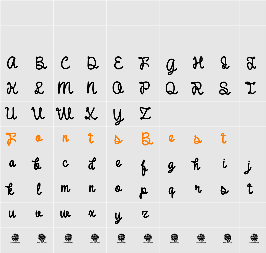 DHF Broffont Script Character Map