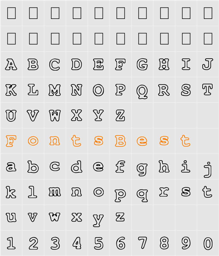 Just Another Courier Character Map