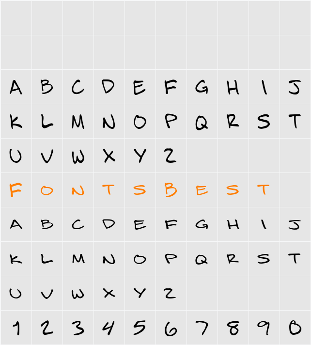 Bizzack Character Map