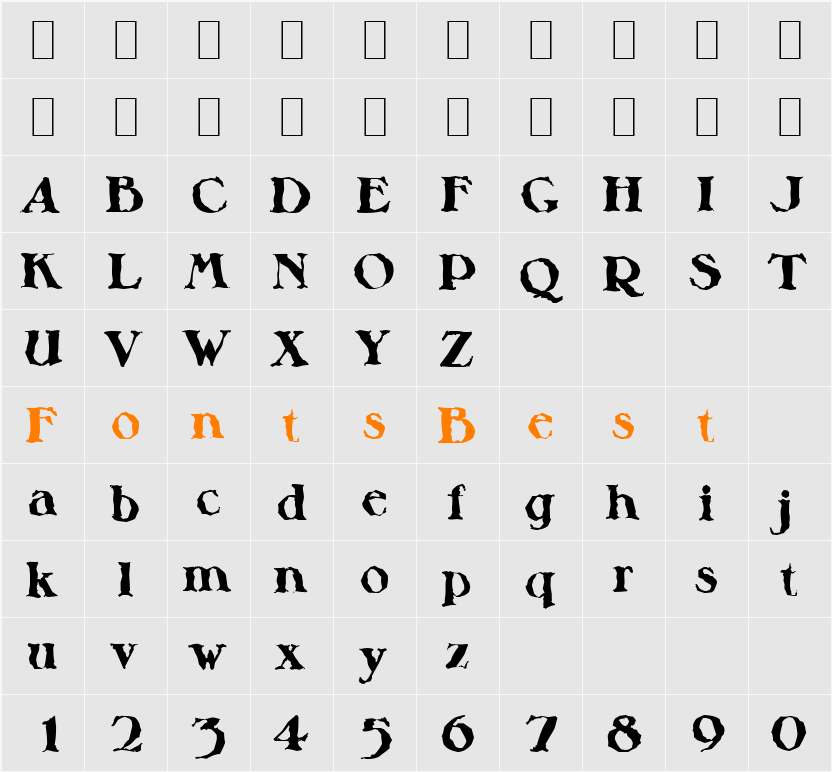 HenryBeckerRandom-ExtraBold Character Map