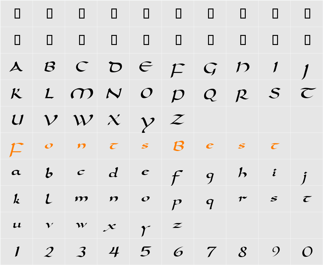 DortmundDB Character Map