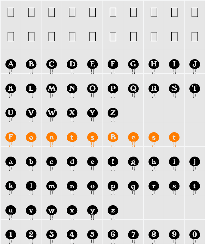 TableTBlack Becker Character Map