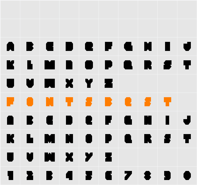 VX Rocket Condensed Character Map