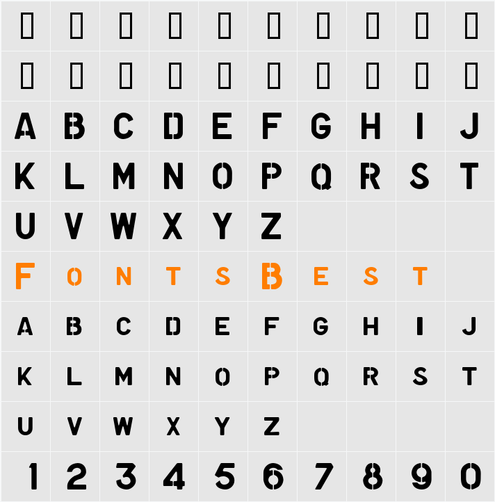 stency Character Map