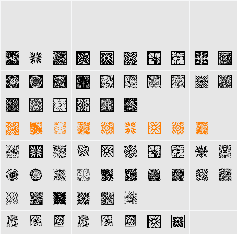 TypoBackgrounds Character Map