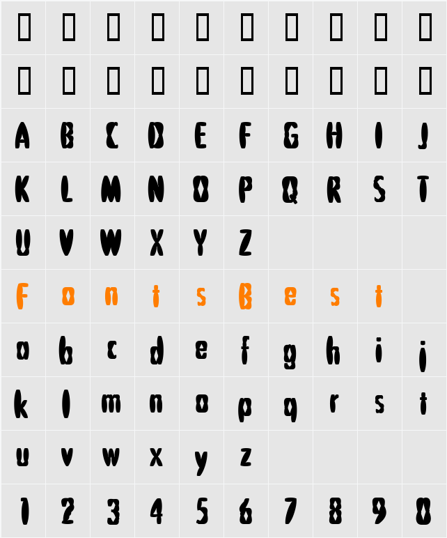 PuffedRiceBlack Character Map