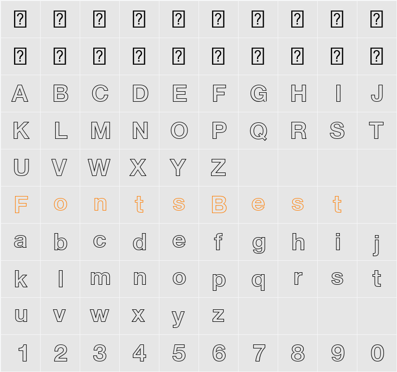 HelveticaNeueLT Com 75 BdOu Character Map