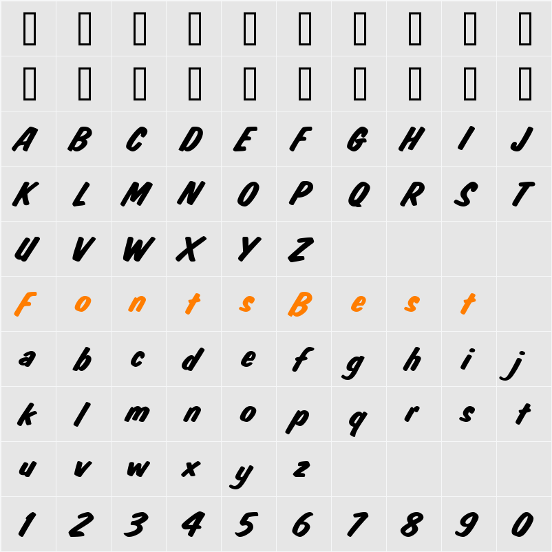 Jest Solid Character Map