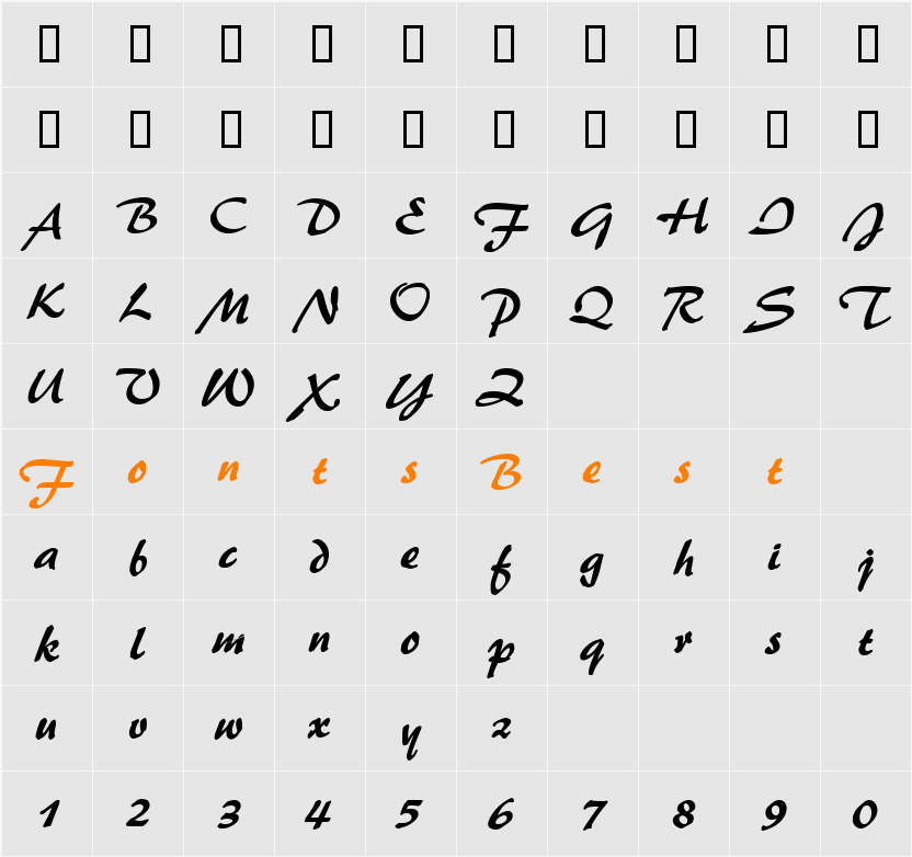 Palmer Character Map