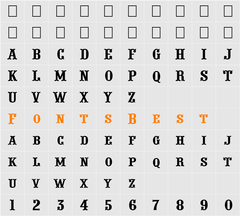 a_PresentumCps Character Map