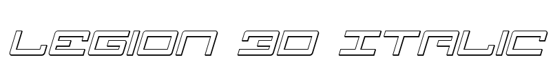 Legion 3D Italic Font Image