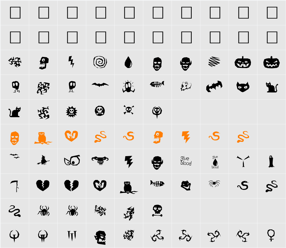 ILL oCtoBer Character Map