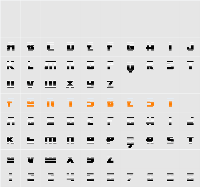Hong Kong Hustle Gradient Character Map